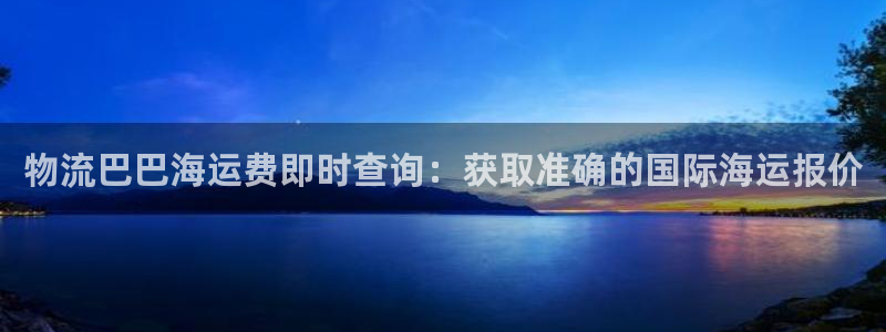 28圈账号注册：物流巴巴海运费即时查